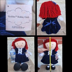 2008 Madeleine Holiday Cloth Doll 17" MADAME ALEXANDER blue velvet dress